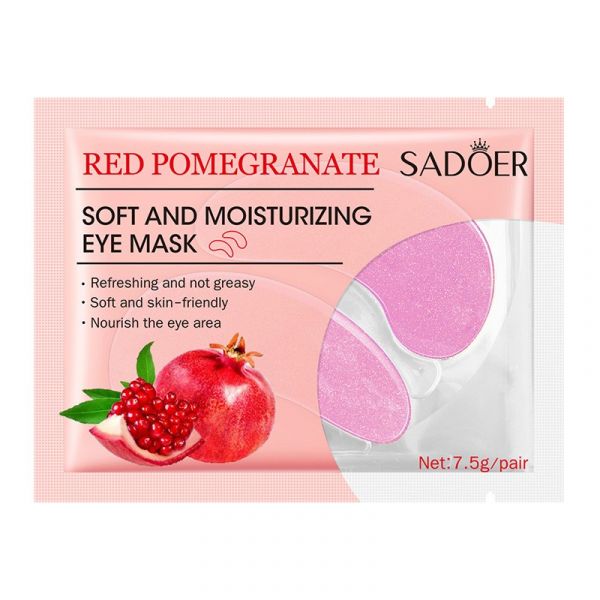 SADOER Hydrogel eye patches for wrinkles, bruises, swelling, dark circles under the eyes Red Pomegra